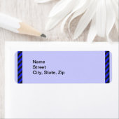 Zwart Blauw Diagonaal Stripes Adres Etiket (Insitu)