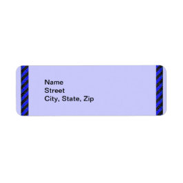 Zwart Blauw Diagonaal Stripes Adres Etiket