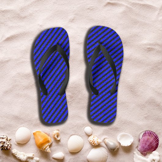 Zwart & Blauw Diagonale Strepen Volwassen Teenslip Teenslippers