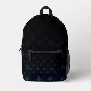 Zwart & Blauw Diamantmotief Bedrukte Rugzak