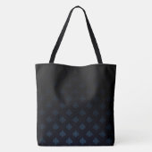 Zwart & Blauw  Diamantmotief Tote Bag (Achterkant)