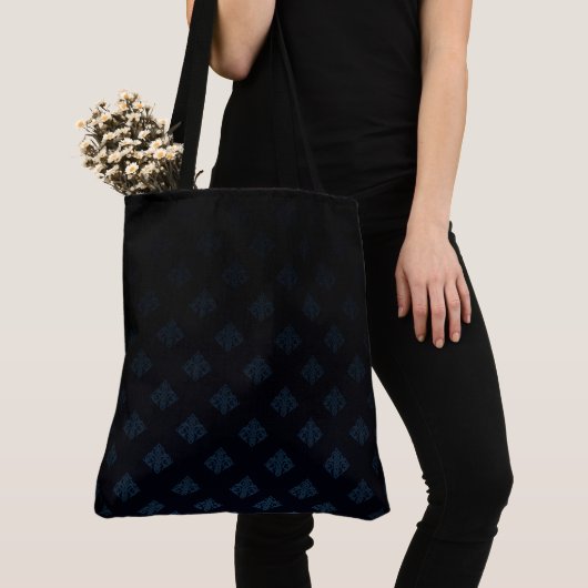 Zwart & Blauw  Diamantmotief Tote Bag (Dichtbij)