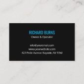 Zwart Blauw Drukwasapparaat Visitekaartje (Achterkant)