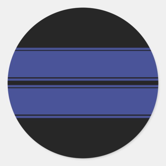 Zwart Blauw Dual Race Stripes Sticker (Voorkant)