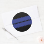 Zwart Blauw Dual Race Stripes Sticker (Envelop)
