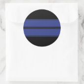 Zwart Blauw Dual Race Stripes Sticker (Tas)