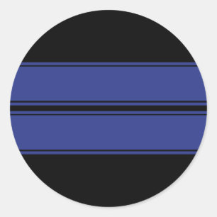 Zwart Blauw Dual Race Stripes Sticker