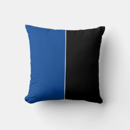 Zwart & Blauw Duidelijke Eenvoudige Kleuren Kussen