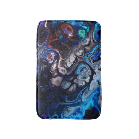 Zwart, blauw en bordeaux stropdas kleurstof marmer badmat (Voorkant Verticaal)