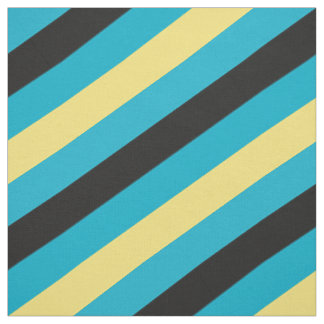 Zwart, blauw en geel gestreepte patroon stof