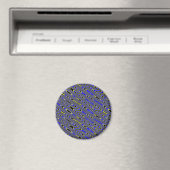 Zwart-blauw en gele Zwirly Pattern Magnet (Insitu (Vaatwasser))