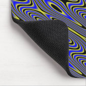 Zwart-blauw en gele zwirly Pattern Mousepad Muismat (Hoek)