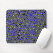 Zwart-blauw en gele zwirly Pattern Mousepad Muismat (Met muis)