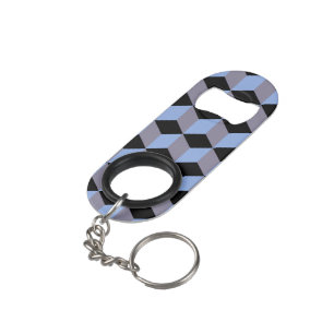 Zwart blauw en hemel Isometrische buikpatronen Mini Flessenopener