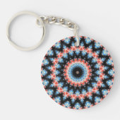 Zwart, blauw en rood Mandala Star Sleutelhanger (Voorkant)