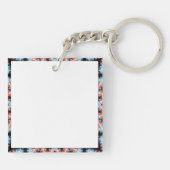 Zwart, blauw en rood Mandala Star Sleutelhanger (Achterkant)
