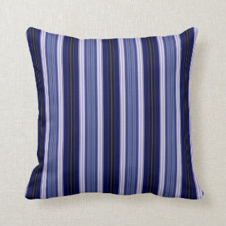 Zwart, blauw en wit gestreepte sierkussen