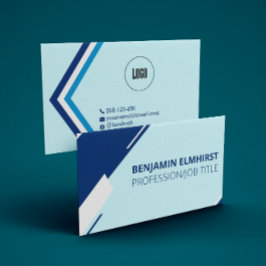 Zwart, Blauw en wit lijn Professioneel Modern Visitekaartje