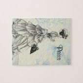 zwart, blauw en wit Parijs Legpuzzel (Horizontaal)