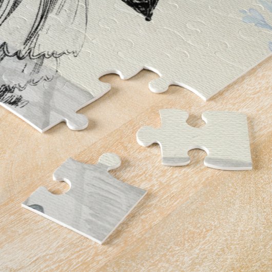 zwart, blauw en wit Parijs Legpuzzel (Zijkant)