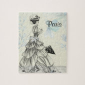 zwart, blauw en wit Parijs Legpuzzel (Verticaal)