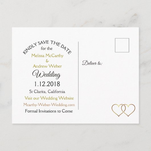 Zwart-blauw Floral Harten Opslaan Datum Aankondigingskaart (Achterkant)