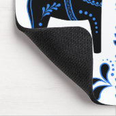 Zwart/blauw Folk Dala paard/Folk Friesian Muismat (Hoek)