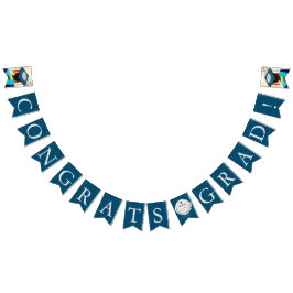 Zwart Blauw Foto Gefeliciteerd Afstudeerder Afstud Vlaggetjes