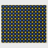 Zwart Blauw Geel Stippen Design Cadeaupapier (Vlak)