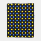 Zwart Blauw Geel Stippen Design Fleece Deken (Voorkant)