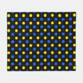 Zwart Blauw Geel Stippen Design Fleece Deken (Voorkant (Horizontaal))
