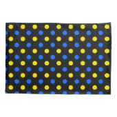 Zwart Blauw Geel Stippen Design  Kussensloop (Achterkant)