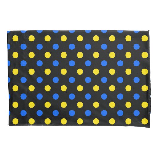 Zwart Blauw Geel Stippen Design  Kussensloop (Voorkant)