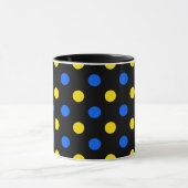 Zwart Blauw Geel Stippen Design Mok (Midden)