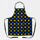 Zwart Blauw Geel Stippen Design Schort (Voorkant)