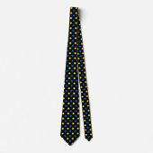 Zwart Blauw Geel Stippen Design  Stropdas (Voorkant)