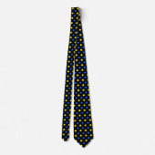 Zwart Blauw Geel Stippen Design  Stropdas (Achterkant)