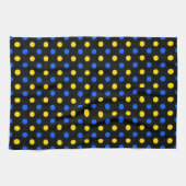 Zwart Blauw Geel Stippen Design Theedoek (Horizontaal)