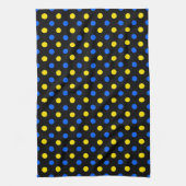 Zwart Blauw Geel Stippen Design Theedoek (Verticaal)