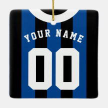 Zwart & Blauw Gestreepte Sport Jersey Sjabloon