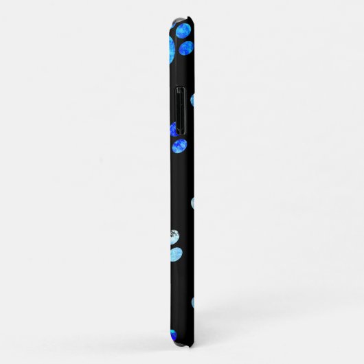 Zwart blauw getextureerd afdrukpatroon op maat Case-Mate iPhone case (Achterkant/rechts)