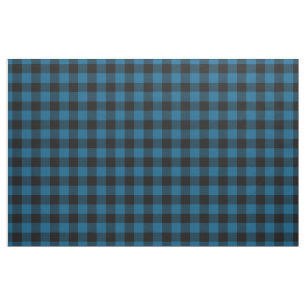 Zwart blauw gingham controleert toneelpatroon stof