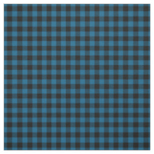 Zwart blauw gingham controleert toneelpatroon stof