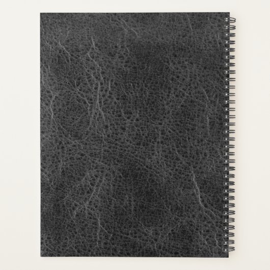 Zwart blauw Gold Glitter Drivers Lederenmonogram Planner (Achterkant)