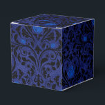 Zwart-blauw gotisch Roos Damask Bedankdoosjes<br><div class="desc">Zwart  roestvast damtpatroon op een gekneusd blauw cadeaudoos voor textuur,  ideaal voor gotische bruiloften of halloween!</div>
