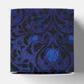 Zwart-blauw gotisch Roos Damask Bedankdoosjes (Bovenkant)