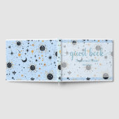 Zwart Blauw Goud Hemelse Zon Maan Sterren Bruiloft Gastenboek (Volledig)