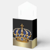 Zwart Blauw Goud Kroonprins Baby shower Bedankdoosjes (Geopend)