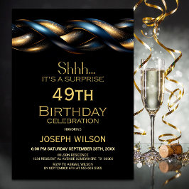 Zwart Blauw Goud Verras Elk Leeftijd Verjaardagsfe Kaart