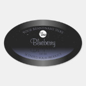 Zwart blauw gradiëntproductlabels Glitter Logo Ovale Sticker (Voorkant)